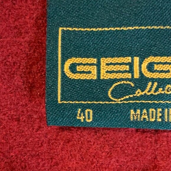Geiger‎ Women's Wool Button Front Long Sleeve Red Winter Blazer Jacket Size 40 - Picture 8 of 14